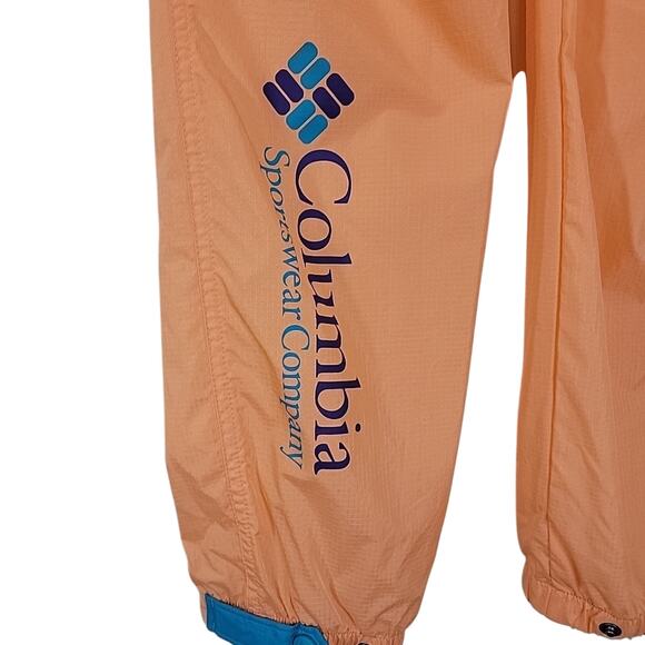 Y2K Columbia Santa Ana Wind Pants Small Orange Blue Nylon Track Retro 2000s VTG - Picture 4 of 7